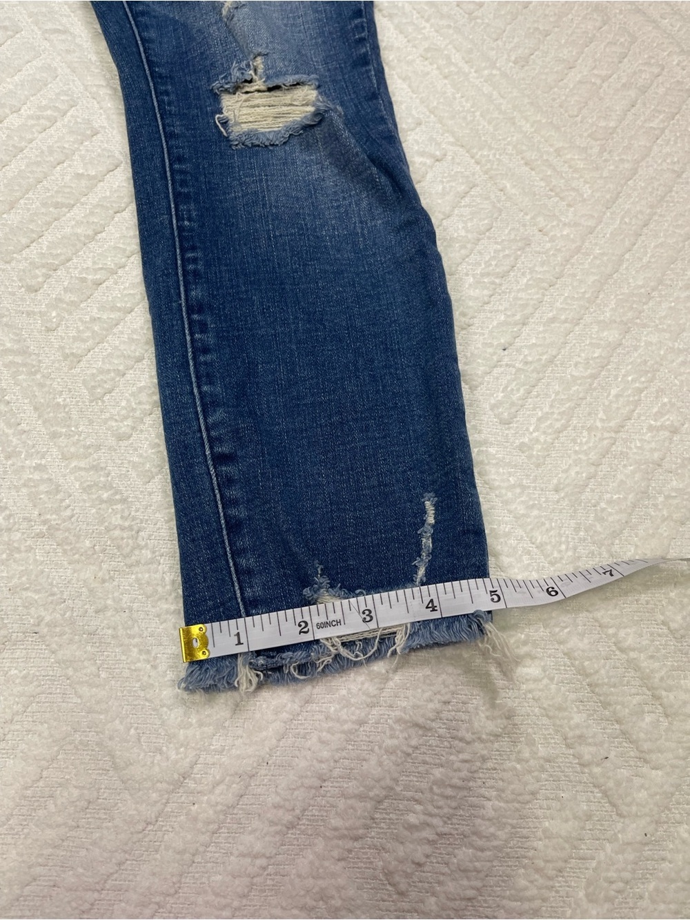 Abercrombie & Fitch Curvy High Rise Distressed Skinny Blue Jeans Size 27 Short - Picture 14 of 14